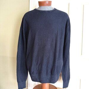mens size‎ XXL navy blue virgin wool Belstaff sweater jumper seedstitch